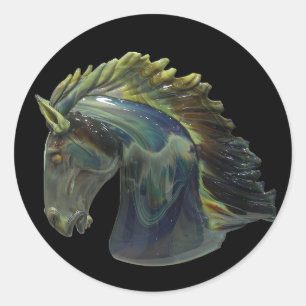 Venezianisches Murano Glass Horse Runder Aufkleber