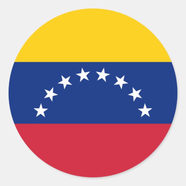 Venezolanische Flagge - Flagge Venezuelas - Bander Runder Aufkleber (Vorderseite)