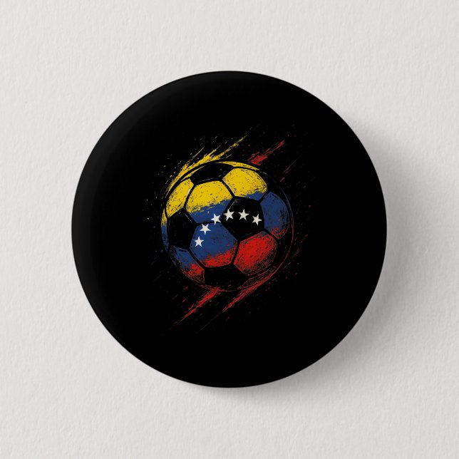 venezolanische Flagge Fußball Byll - Fußbyll Spiel Button (Vorderseite)