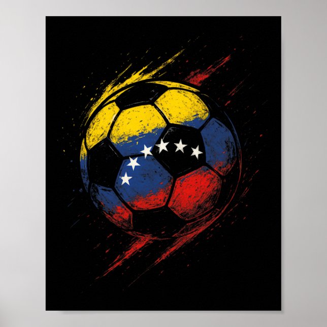 Venezolanische Flagge Fußball Ll - Fußball Spieler Poster (Vorne)