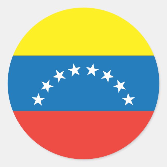 venezolanische Flagge Runder Aufkleber (Vorderseite)