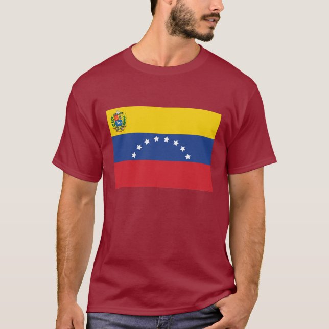 Venezolanische Flaggen-grundlegender dunkler T - T-Shirt (Vorderseite)
