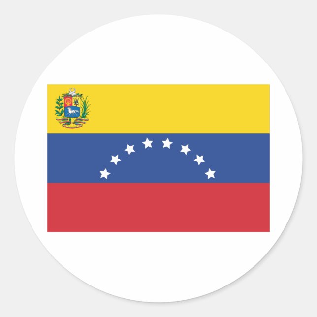 Venezolanische Flaggenkleber Runder Aufkleber (Vorderseite)
