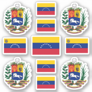 venezolanische Staat-Symbole / Wappen und Flaggen Aufkleber
