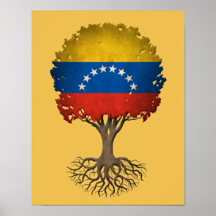 Venezolanischer Flaggenbaum des Lebens anpassbar Poster