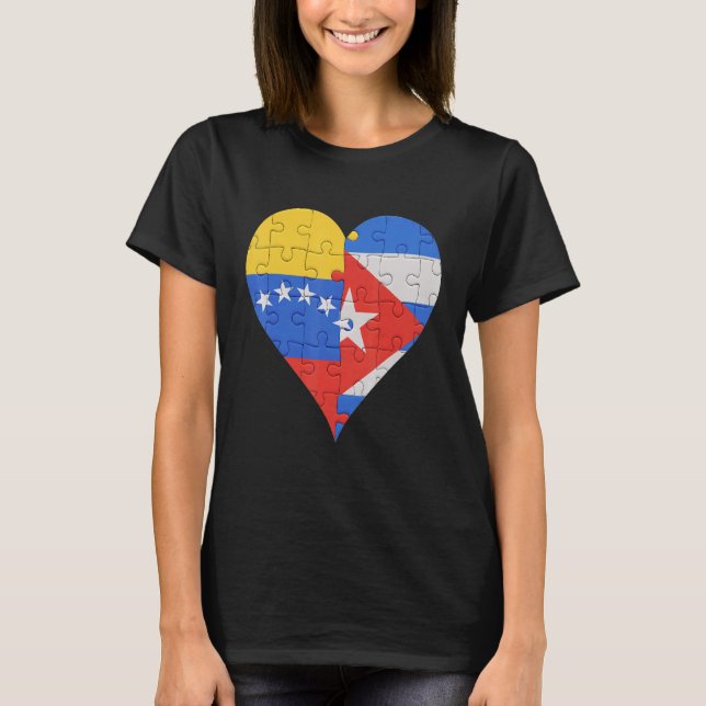 venezolanisches Flaggenherz T-Shirt (Vorderseite)