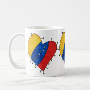 Venezolanisches Herz gelb, blau und rot Kaffeetasse