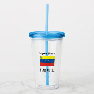 Venezuela and Venezuelan Flag with Your Name Acryltrinkbecher