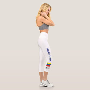 Venezuela and Venezuelan Flag with Your Name Capri Leggings