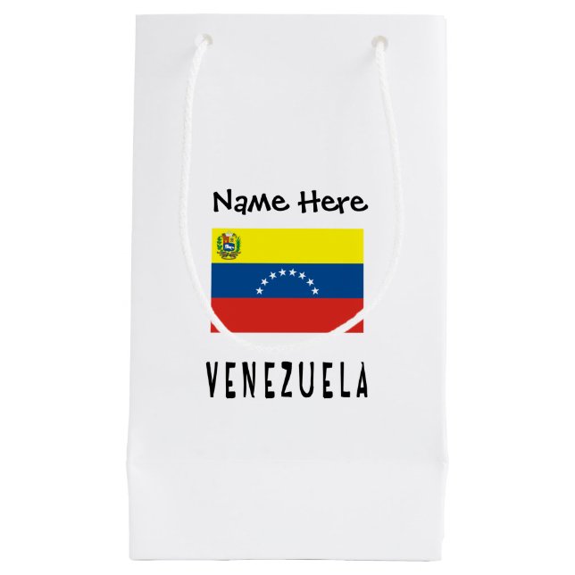 Venezuela and Venezuelan Flag with Your Name Kleine Geschenktüte (Vorderseite)
