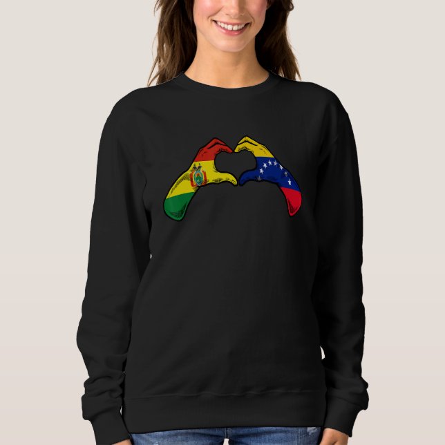 Venezuela Bolivia Flag Venezuelan Bolivian Heart Sweatshirt (Vorderseite)
