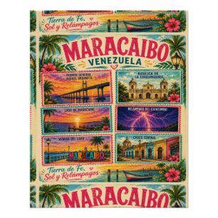 Venezuela Briefmarke Maracaibo Estado Zulia Tropis Poster