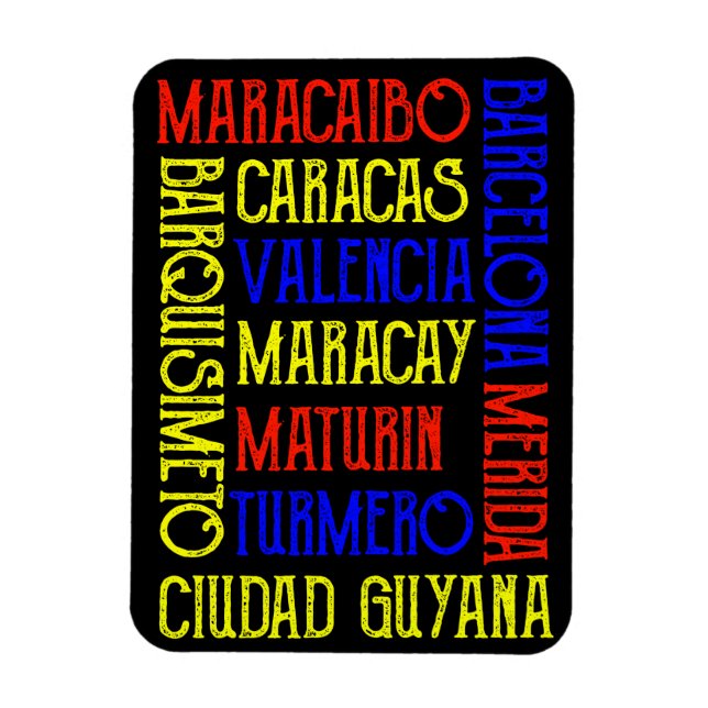 Venezuela Caracas City Names Foto Magnet (Vertikal)
