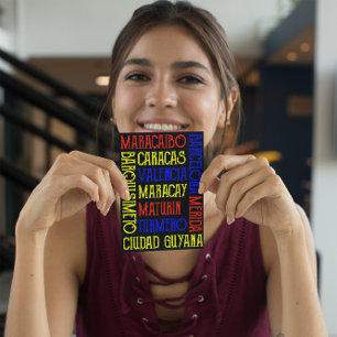 Venezuela Caracas City Names Postkarte