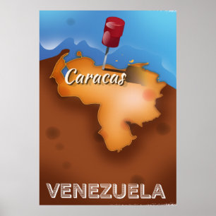 Venezuela, Caracas Vintage Reiseplakat Poster
