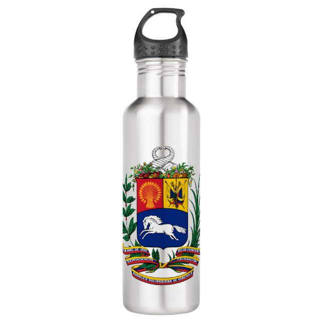 Venezuela-Emblem Edelstahlflasche (Vorderseite)