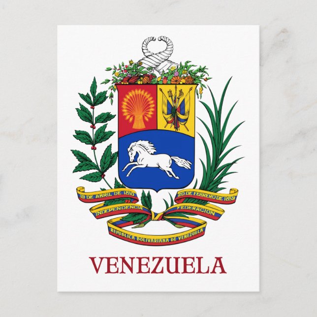 VENEZUELA - Emblem/Wappen/Fahne/Symbol Postkarte (Vorderseite)