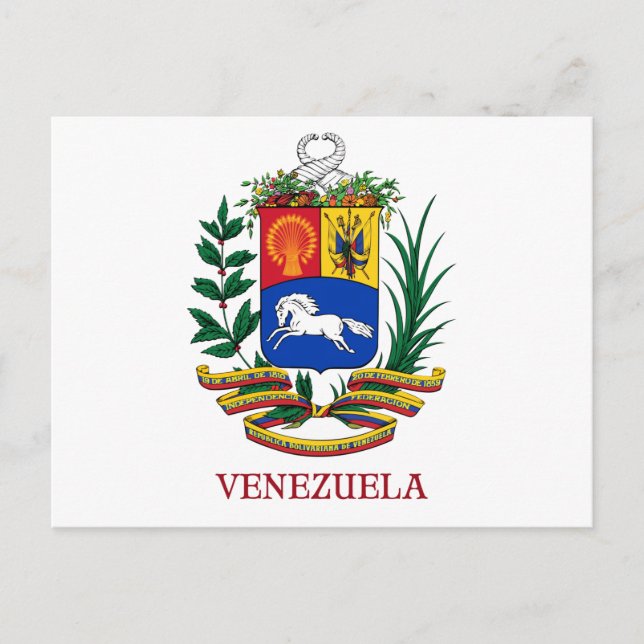 VENEZUELA - Emblem/Wappen/Fahne/Symbol Postkarte (Vorderseite)
