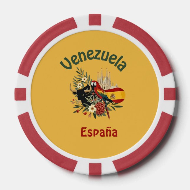 Venezuela + España – fusión de raíces y orgullo  Pokerchips (Vorderseite)