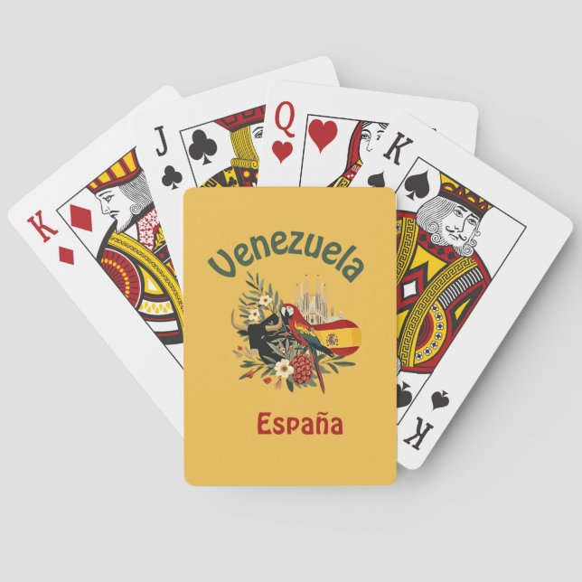 Venezuela + España – fusión de raíces y orgullo  Spielkarten (Rückseite)