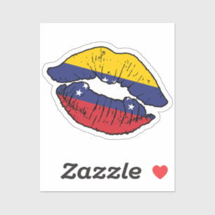 Venezuela - Fahne der Lipstick-Liebe Aufkleber