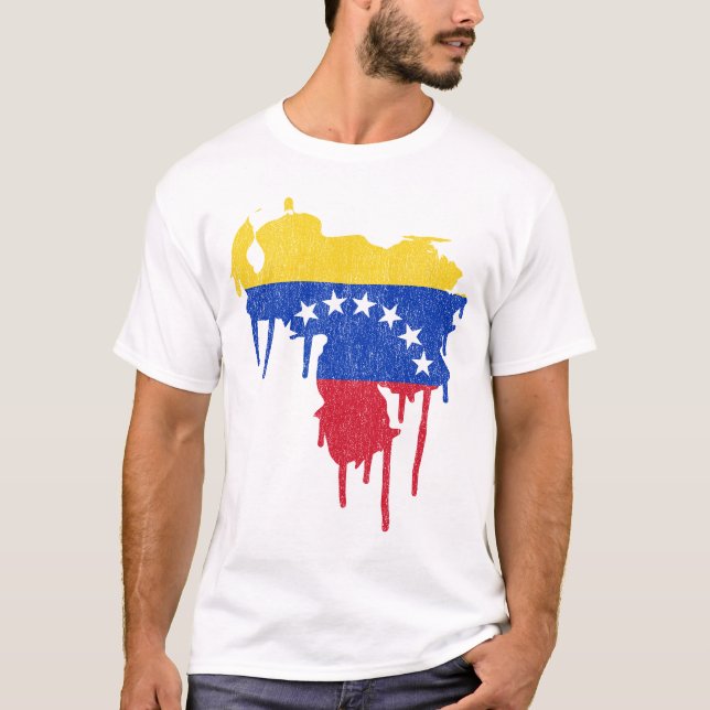 Venezuela-Farben-Tropfen T-Shirt (Vorderseite)