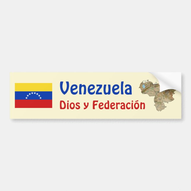 Venezuela Flag and Map Autoaufkleber (Vorne)