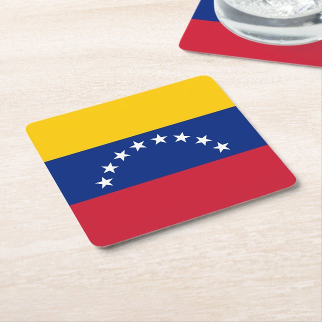 Venezuela flag custom paper drink coasters rechteckiger pappuntersetzer (angewinkelt)