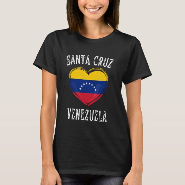 Venezuela Flag Heart Santa Cruz City T-Shirt (Vorderseite)