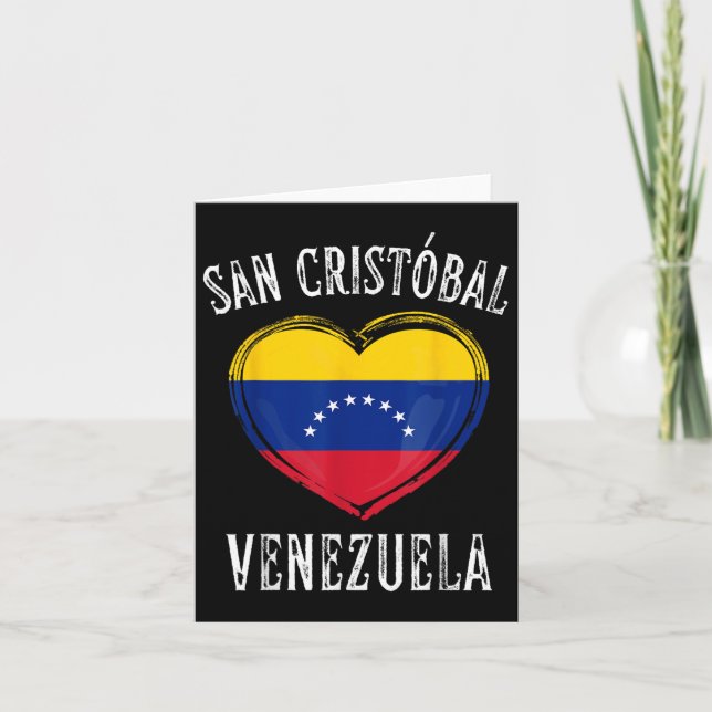 Venezuela Flag Herz San Cristobal Stadt Karte (Vorderseite)