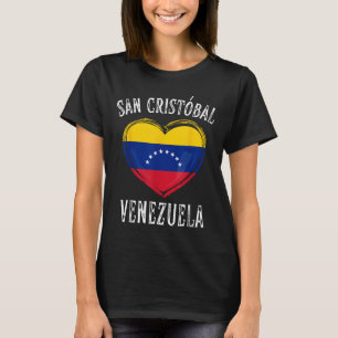Venezuela Flag Herz San Cristobal Stadt T-Shirt
