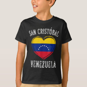 Venezuela Flag Herz San Cristobal Stadt T-Shirt