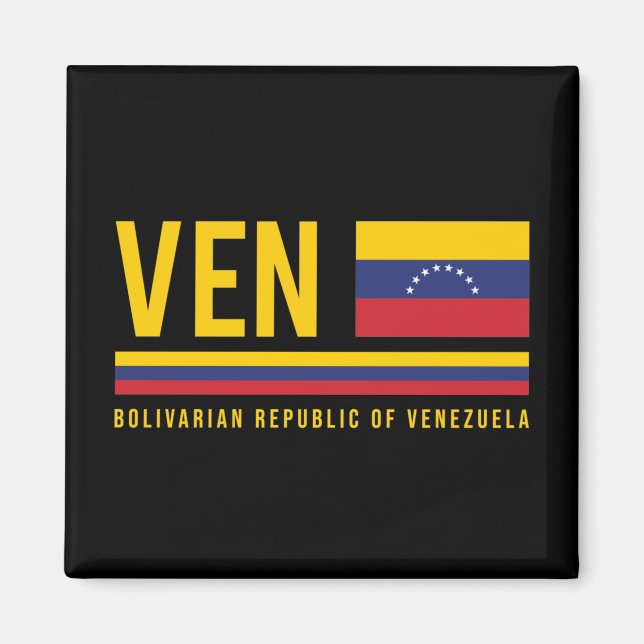 Venezuela Flag & ISO Code Alpha 3 Design Magnet (Vorne)
