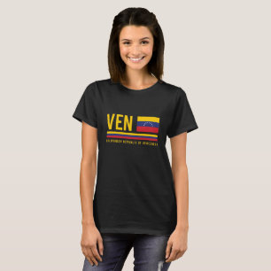 Venezuela Flag & ISO Code Alpha 3 Design T - Shirt