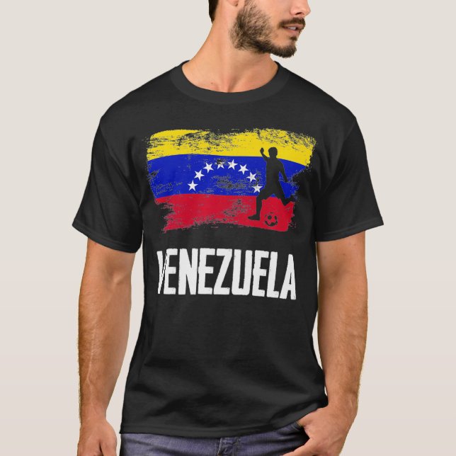 Venezuela Flag Jersey Venezuelas Fußball-Team Vene T-Shirt (Vorderseite)