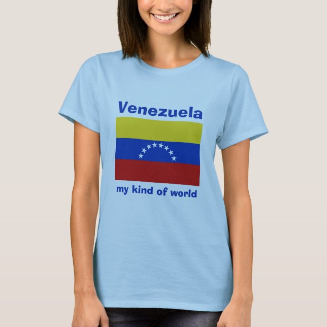 Venezuela Flag + Karte + Text-T - Shirt (Vorderseite)