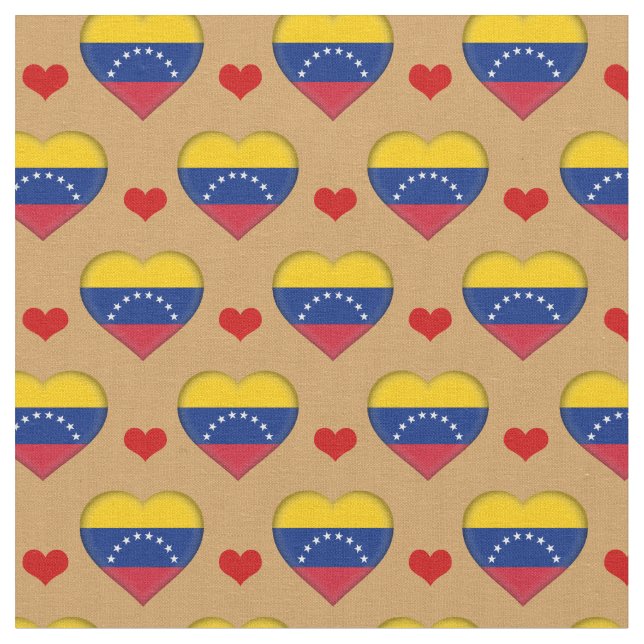 Venezuela Flag Red Heart Fashion Fabric/Venezuela Stoff (Nahaufnahme)