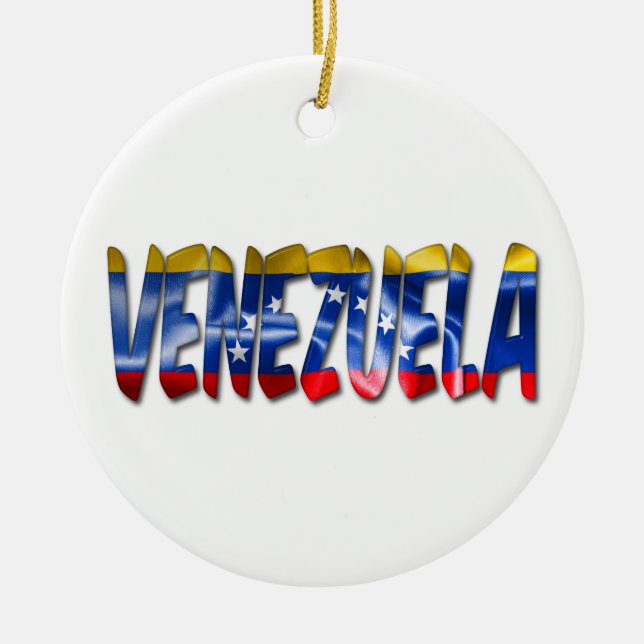 Venezuela Flag Texture Word Weihnachtsschmuck (Vorne)