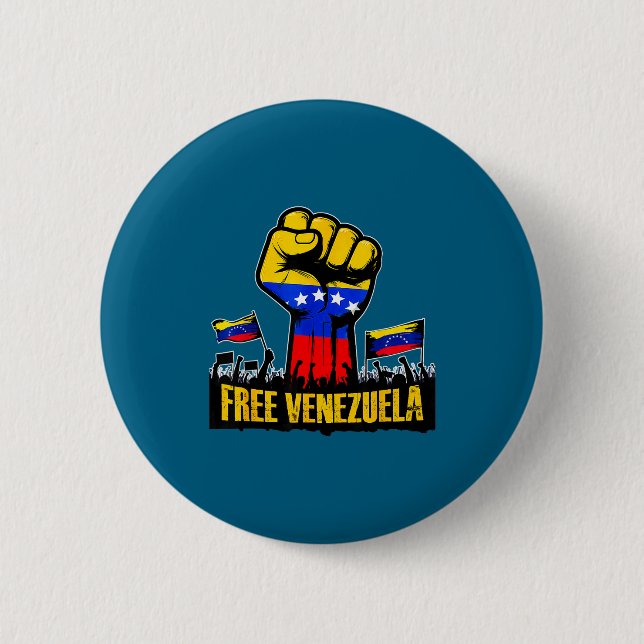 Venezuela Flag Venezuela Libre 2026  Button (Vorderseite)