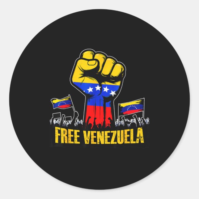 Venezuela Flag Venezuela Libre 2026  Runder Aufkleber (Vorderseite)