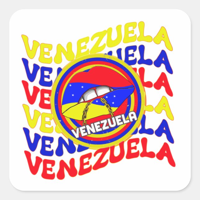 Venezuela Flag Venezuelas Stolperlips Quadratischer Aufkleber (Vorderseite)