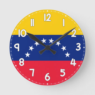Venezuela Flag Wall Clock - Flag of Venezuela Runde Wanduhr