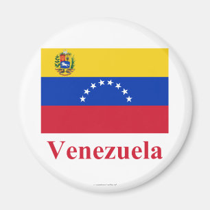 Venezuela-Flagge mit Namen Magnet