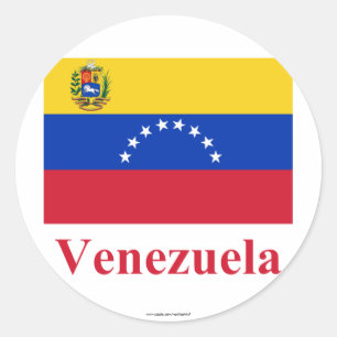 Venezuela Flagge mit Namen Runder Aufkleber