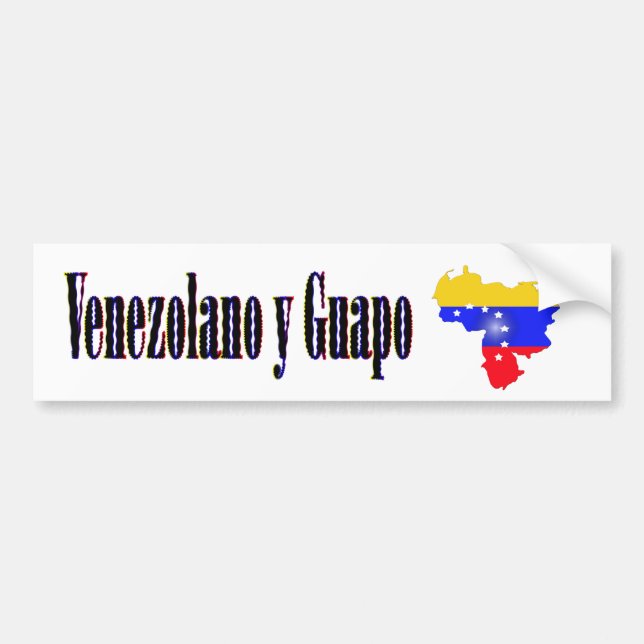 Venezuela Flagge mit Text Venezolano y guapo Autoaufkleber (Vorne)