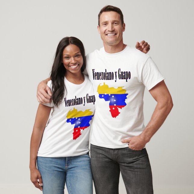 Venezuela Flagge mit Text Venezolano y guapo T-Shirt (Unisex)