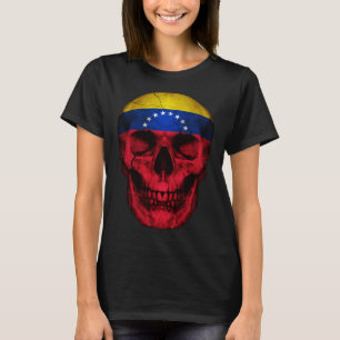 Venezuela-Flagge Schädel Venezolanische Wurzeln St T-Shirt