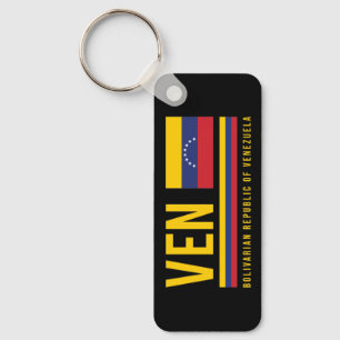 Venezuela-Flagge und ISO-Code Alpha 3-Design Schlüsselanhänger