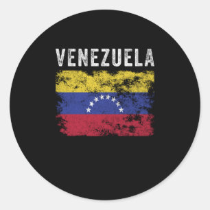 Venezuela-Flagge Vintage - Venezolanische Flagge Runder Aufkleber