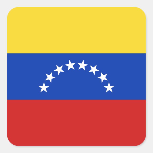 Venezuela Flaggenaufkleber Quadratischer Aufkleber (Vorderseite)